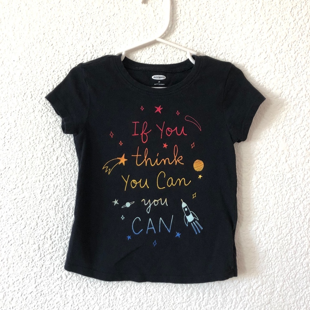 Old Navy- Black Graphic Short Sleeve